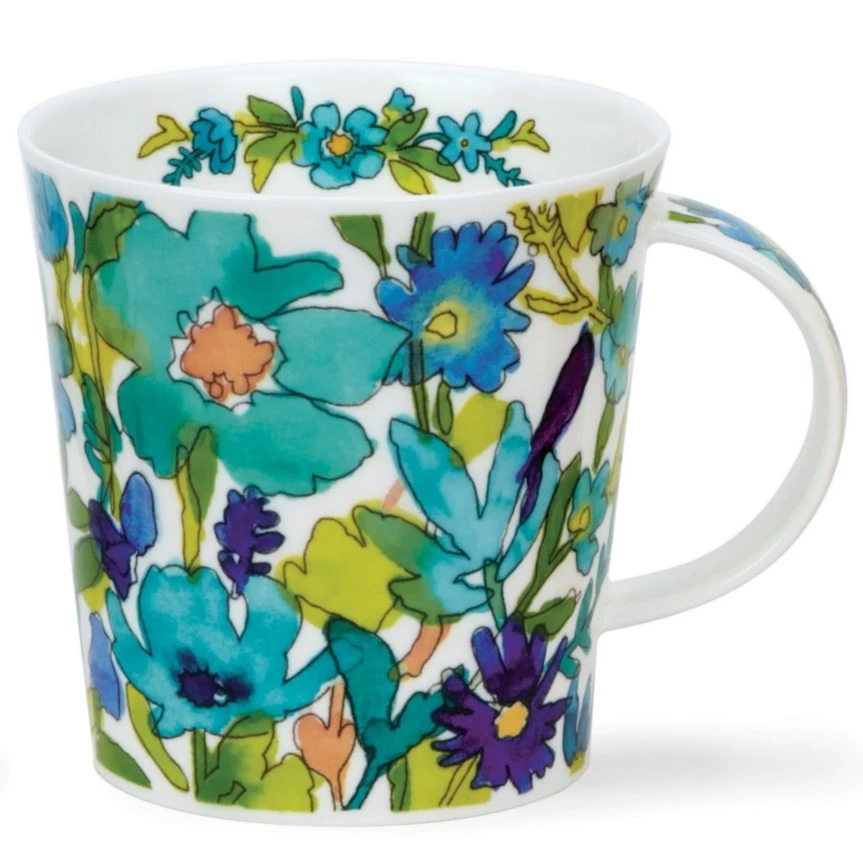 DUNOON Cairngorm Flower Shower Blue Mug