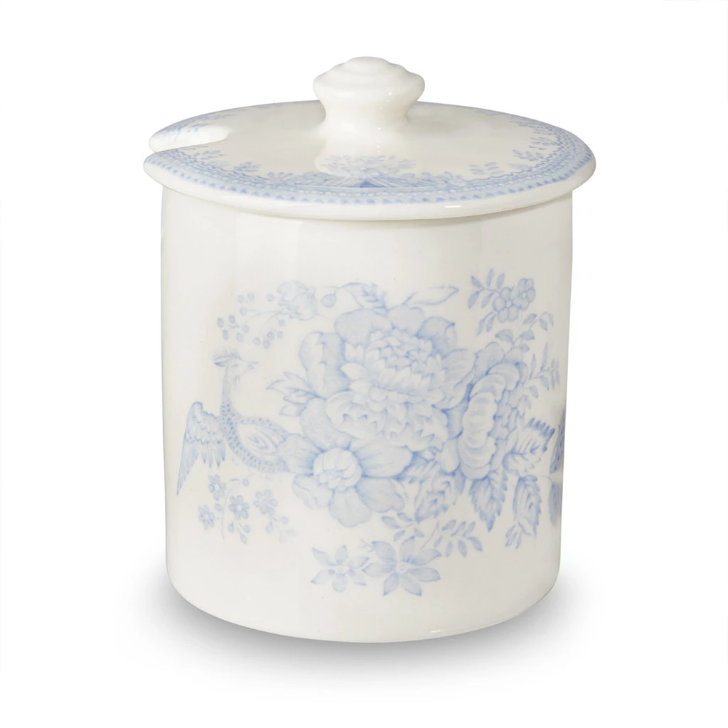 813010064 Burleigh Blue Asiatic Pheasant Covered Jam/Sugar Jar