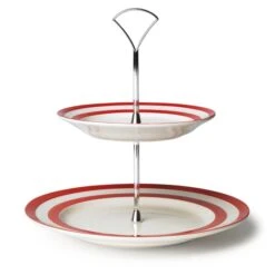 Cornishware - Cornish Red Two Tier Cake Stand 852738