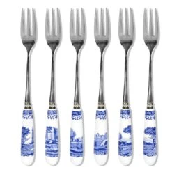 Spode Blue Italian Pastry Forks Set Of 6 1102