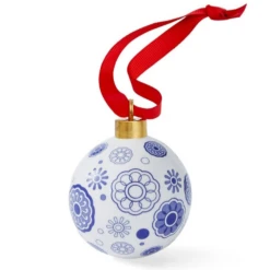 Spode Blue Italian Christmas Bauble Spokes