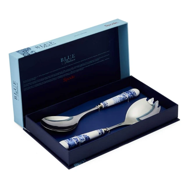 Spode Blue Italian Salad Servers 1107 - Image 3