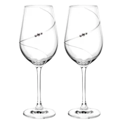 Auris - Pair Of Wine Swarovski Crystal Glasses