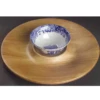 Blue Italian Chip & Dip - Wood Plate & Potpourri/Nut Bowl 9467