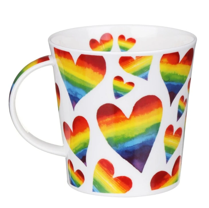 DUNOON Cairngorm Rainbow Hearts Mug* - Image 3