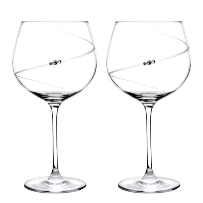 Auris - Pair Of Gin Swarovski Crystal Glasses