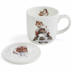 Wrendale - Mug & Coaster Set Piggy In The Middle