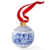Spode Blue Italian Christmas Bauble Scenic