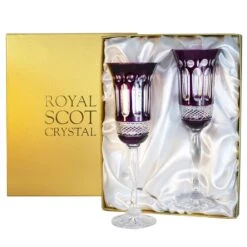 Royal Scot - Belgravia Flute Pair Mulberry Presentation Boxed