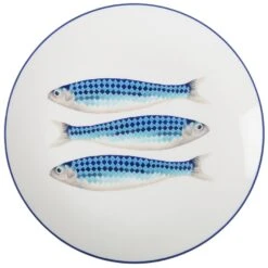 Jersey Pottery Harlequin Blue Charger Platter 30cm