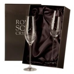 Royal Scot - Pair Of Diamante Crystal Champagne Flutes