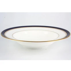Royal Worcester Howard Cobalt Blue Gold Trim Rimmed Soup Bowl