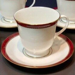 Royal Worcester Medici Ruby Teacup & Saucer Standard