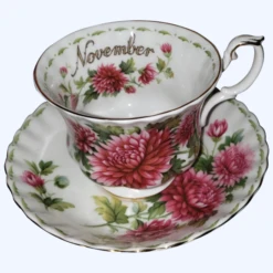 Royal Albert Flower Of The Month Mini Cup & Saucer November